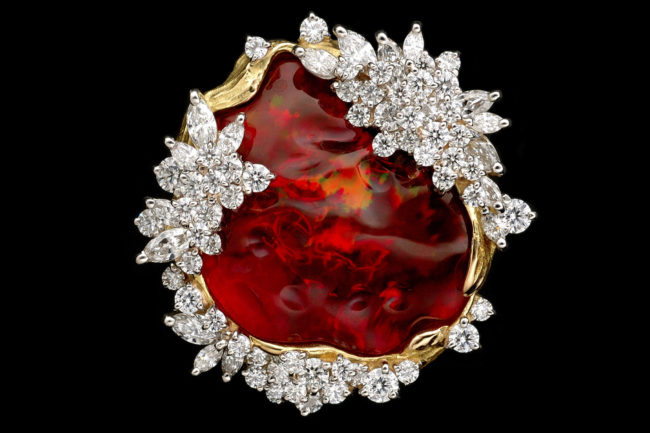 K18 PT900 MEXICO OPAL DIAMOND | オーダージュエリー 工房一閃